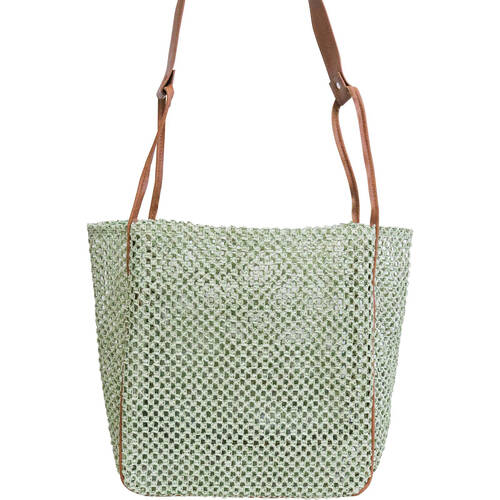 LVD Womens Woven Paper Shopping Tote Bag 35cm Eucalypt