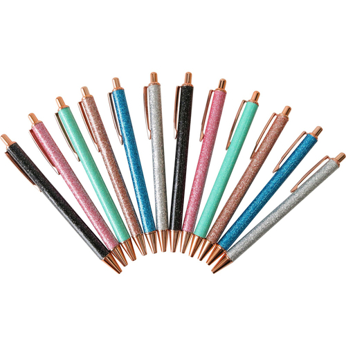 12pc LVD Writing Pens Office/School Stationery - Glitter