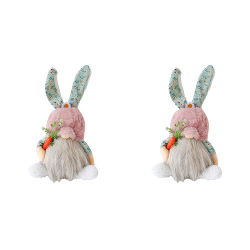 2PK LVD Polyester Led Easter Gnome Milly Soft Plush Toy 31cm