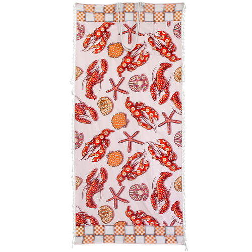 LVD Beach Towel With Portable Carry Bag Lobster Microfibre 80x180cm