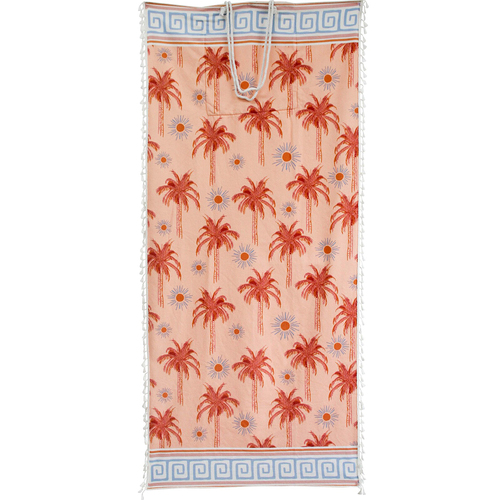 LVD Beach Towel With Portable Carry Bag Palms Microfibre 80x180cm