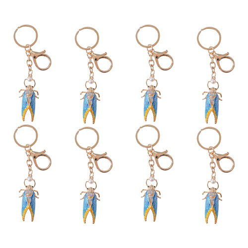 8PK LVD Keyring Cicada Themed Womens Stylish Key Chain 