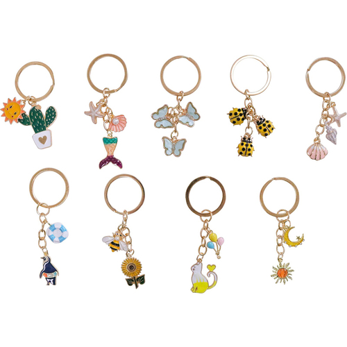 LVD Metal Keyrings Summer Designs Women's Accessory Set - Assorted