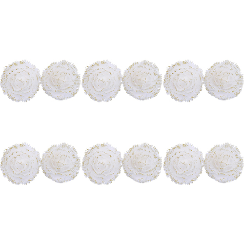 6PK LVD Clip Flower Ball White Seasonal Christmas Decoration