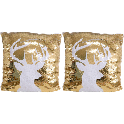 2PK LVD 40x40cm Deer Pillow Cushion Home/Living Room Decor - Gold