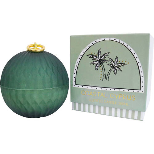 LVD Glass Candle Bauble Home/Office Decor 12x12cm - Coastal Cyprus