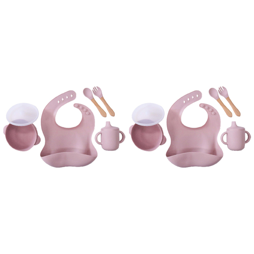 2PK LVD Silicone Baby/Toddler Feeding Dinnerware Set - Dusty