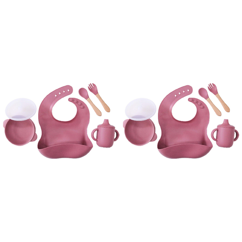 2PK LVD Silicone Baby/Toddler Feeding Dinner Set - Mulberry