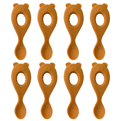 8PK LVD Silicone Baby Training Spoons Animals 13cm - Assorted