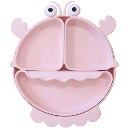 4pc LVD Silicone Bowl Set Kids/Baby Feeding Dinnerware 27cm Pink Crabulous