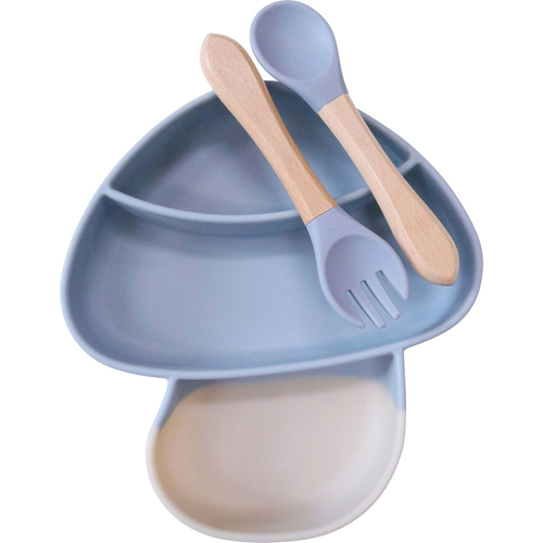 LVD Silicone Mushroom Bowl w/ Spoon & Fork Set 18x18.5cm