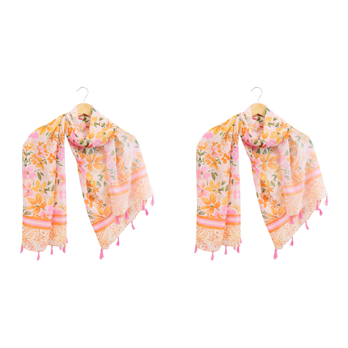 2PK LVD Scarf/Sarong Shawl Cover 90x180cm Polyester - Summer Sunshine