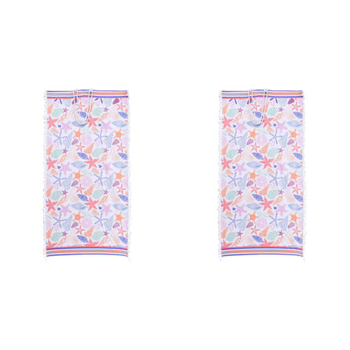 2PK LVD Kids Microfibre Beach Towel In Bag 70x140cm Underwater