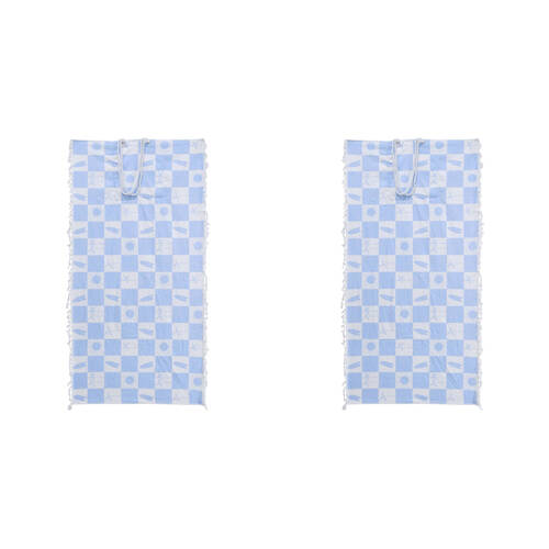 2PK LVD Kids Microfibre Beach Towel In Bag 70x140cm Checks