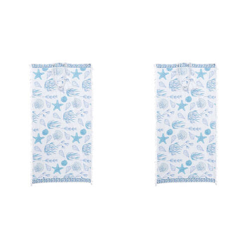 2PK LVD Kids Microfibre Beach Towel In Bag 70x140cm Ocean