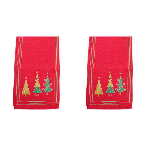 2PK LVD Embroided Table Runner Decor 33x180cm Christmas 1