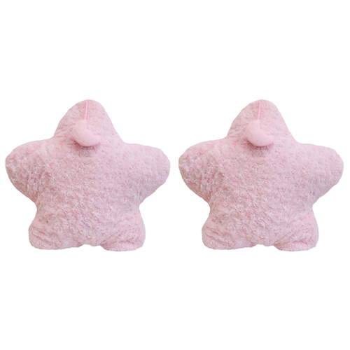 2PK LVD Polyester Cushion Snuggle Soft Star 45cm - Pink