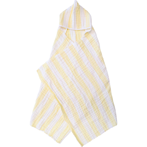 LVD Striped Cotton Hooded Swaddle Baby Wrap 127x66cm - Yellow/White