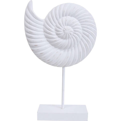 LVD MDF Shell On Stand Sculpture Home Decor 21x36cm White