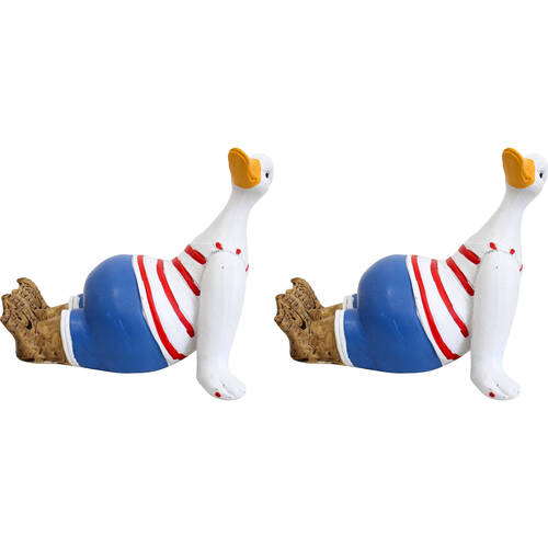 2PK LVD Resin Duck Figurine/Sculpture Home Decor Alfred