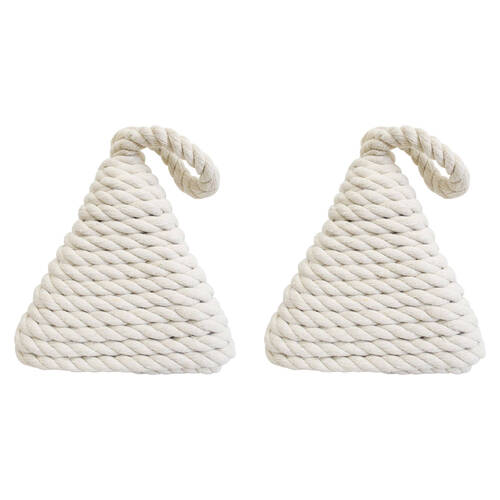 2PK LVD Cotton/Concrete Doorstop Rope Pyra Home Decor White