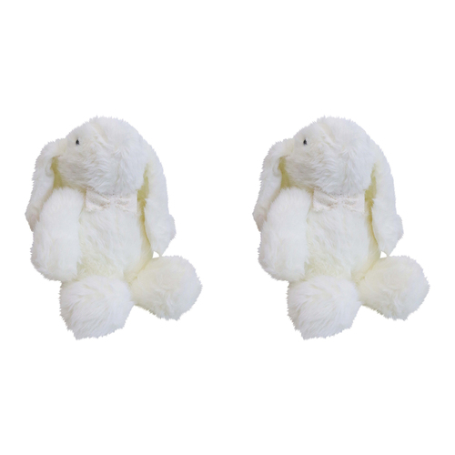 2PK LVD Plush Bunny Medium Harriet White Kids/Childrens Stuffed Animal/Soft Toy 0+