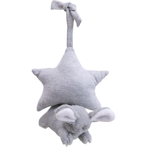 LVD Musical Stretch Bunny Home/Nursery Decor Children/Baby 0+ 16x33cm Grey