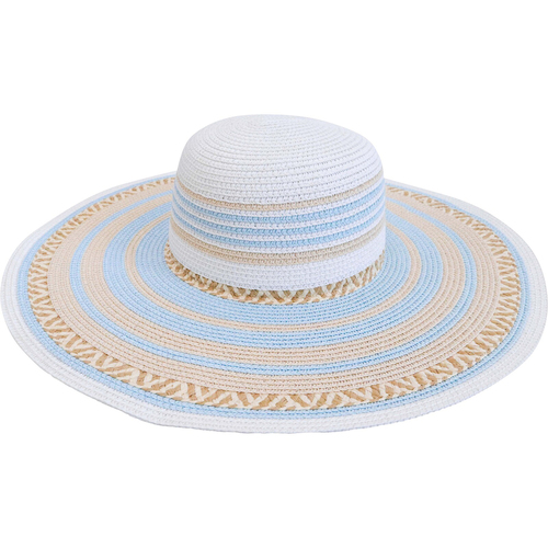 LVD Kids/Children Woven Sun Hat 44cm Brim Round - Sky Blue