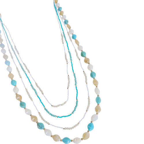 LVD Necklace w/ Stone Beads Home Jewellery Decor 76cm - Delphine