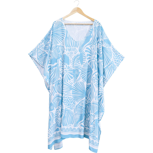 LVD Women's Ocean Shells Kaftan Beach Cover Up Robe Polyester One Size