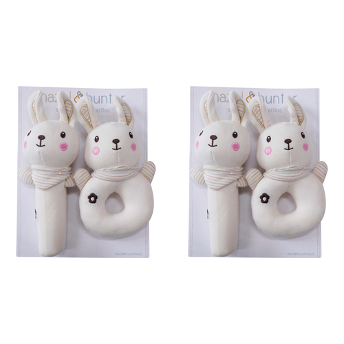 2x 2pc LVD Rattles Bunny Infant/Baby Interactive Play Toy 0+