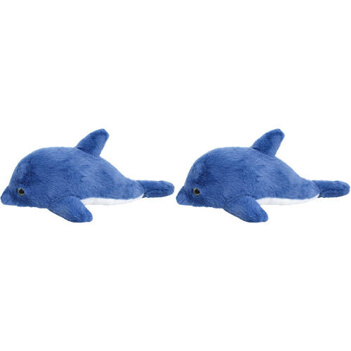 2PK LVD Polyester Plush Small Dollie Dolphin Kids Stuffed Toys 20cm - Blue