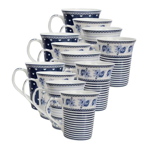 12PK Lavida Ceramic Mugs Le Petite 10.5x9cm - Assorted