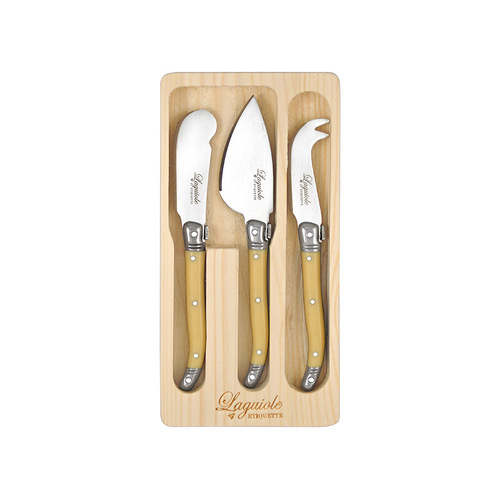 3pc Laguiole Etiquette Mini Cheese Knife Set - Ivory