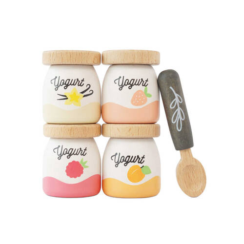 5pc Le Toy Van Wooden Yoghurt Play Food Pack Kids Pretend Play 3y+