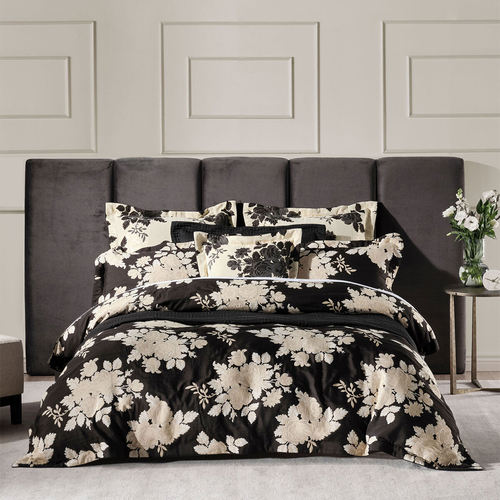 Grace by Linen House Donato King Quilt Cover Set - Black