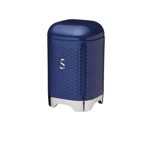 Lovello Carbon Steel Retro Sugar Jar w/ Geometric Finish - Midnight Navy