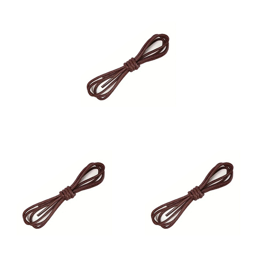 3PK Waproo Platinum Shoelace Refill 90cm Thin Waxed Brown