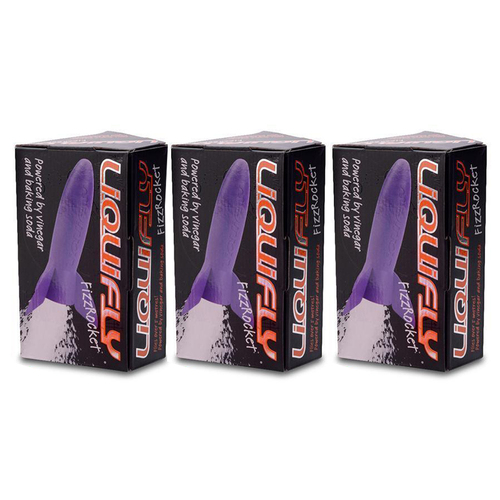 3PK Liquifly FizzRocket Bicarb Power Rocket Flies Over 5 Meters - Asstd