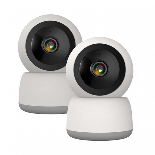 2pc Laser Smarthome FHD Pan/Tilt Video Security Camera Set - White