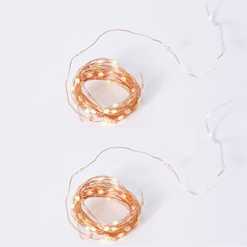 2PK E Style Luminous Bright 6m String Light - Copper