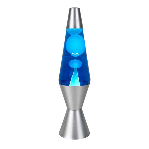 Blue White Wax Liquid Lava Lamp Retro Style Light 37cm