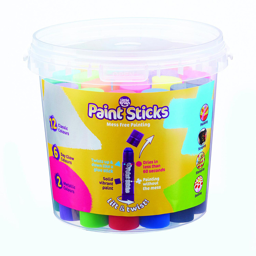 20pc Little Brian Paint Sticks Bucket Colour Kids/Childrens Toy Assorted 3+