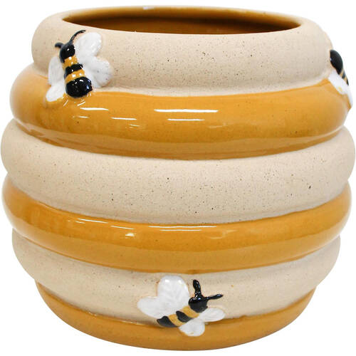 LVD Ceramic Planter Honey Pot Bees Home/Garden Decor 15x12cm