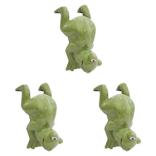 3PK LVD Pot Sitter Frog Down Home/Lounge Decor 11x5.8cm