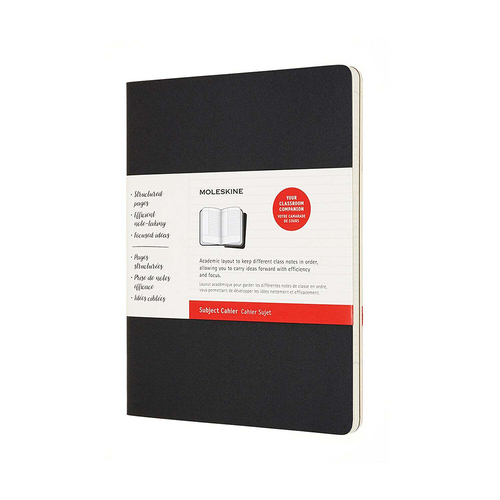 2pc Moleskine Cahier Soft Cover Subject Journal Set Black/Kraft - XL