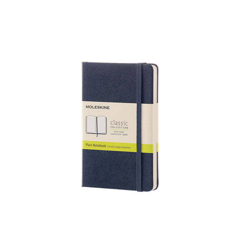 Moleskine Classic Hardcover Pocket Notebook Plain Sapphire Blue