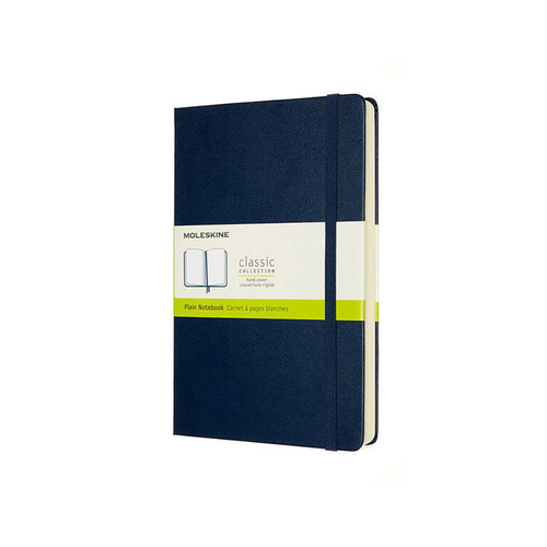 Moleskine Classic Hardcover Notebook Expanded Plain Sapphire Blue Large