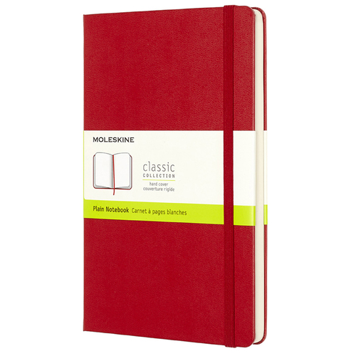 Moleskine Classic Plain Hard Cover Notebook L - Scarlet Red