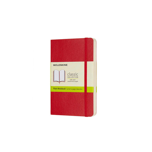 Moleskine Classic Soft Cover Notebook Plain Scarlet Red Pocket